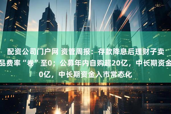配资公司门户网 资管周报：存款降息后理财子卖力揽客，产品费率“卷”至0；公募年内自购超20亿，中长期资金入市常态化
